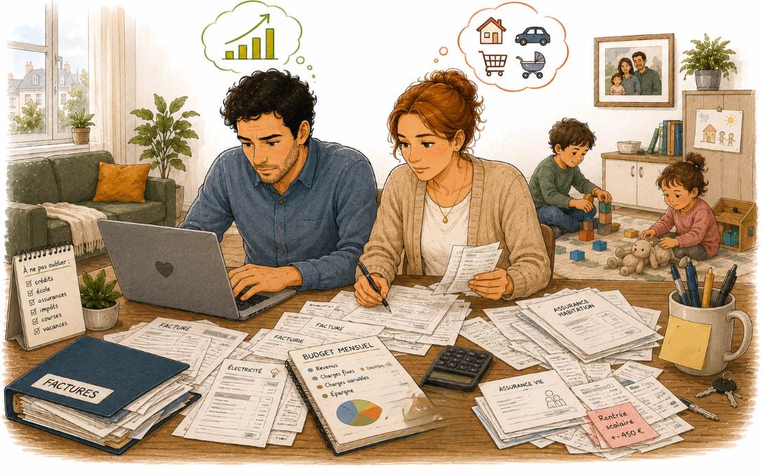 Un ménage organise son budget et ses dépenses