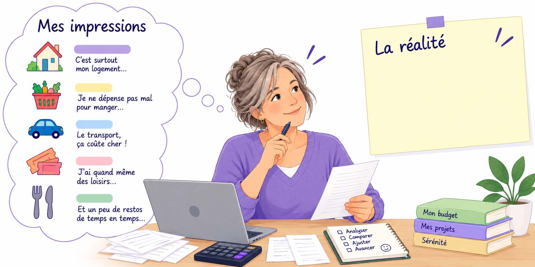 Comparer ses impressions sur ses dépenses avec la réalité