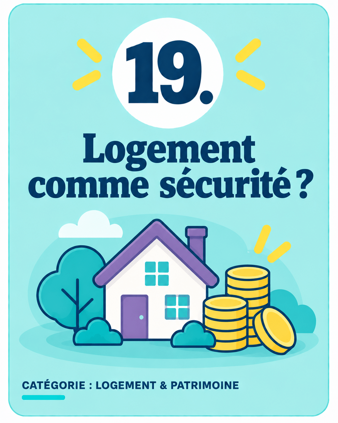 Illustration d’une maison représentant la sécurité financière et le patrimoine