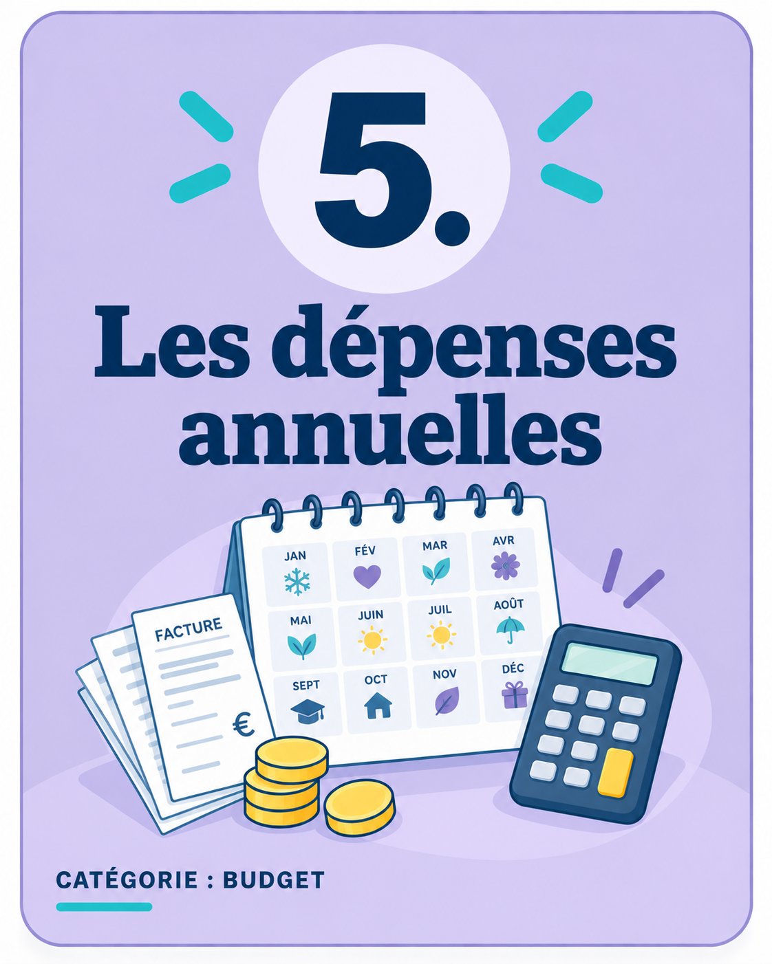 Illustration des dépenses annuelles à prévoir dans un budget