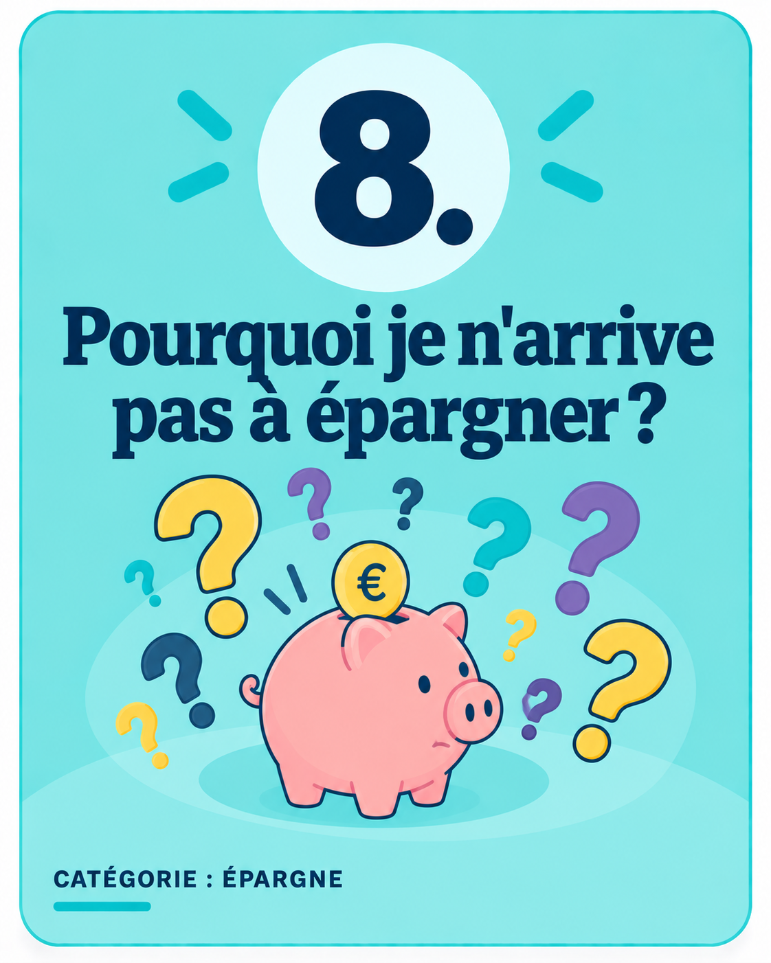 Illustration avec des points d’interrogation sur la difficulté à épargner